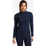 DOMYOS Dámské tričko se zipem u krku s dlouhým rukávem S MODRÁ