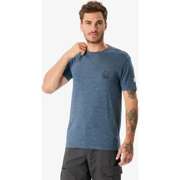 Pánské tričko SIMOND Pánské tričko na trek s krátkým rukávem z merino vlny Merino Fresh L MODRÁ