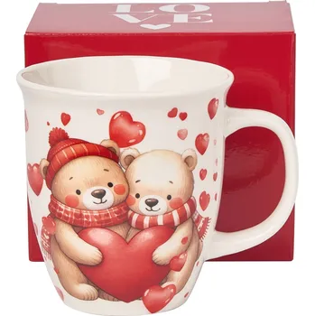 DUO SRDCE Medvídci se srdíčky 650 ml – porcelánový hrnek