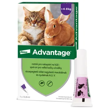 Antiparazitikum pro kočku Advantage 80 mg roztok pro nakapání na kůži – spot-on pro velké kočky a králíky 1 x 0.8 ml