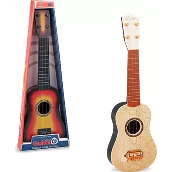 Hudební nástroj pro děti Dětská kytara – plastová imitace dřeva