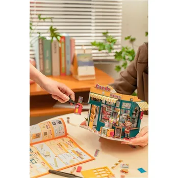 RoboTime 3D dřevěná skládačka Miniatura domečku Cukrárna