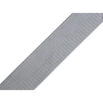 Hladký oboustranný popruh s leskem šíře 38 mm, střední, 11 šedá světlá
