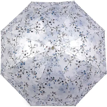 Deštník Dámský vystřelovací deštník květy, velké, 1 šedá nejsvětlější