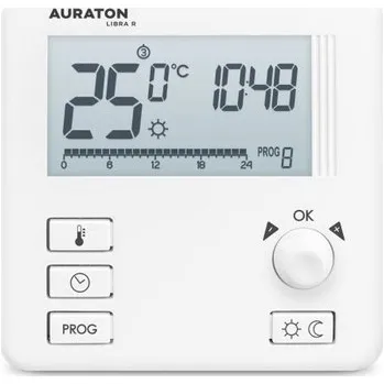 Bezdrátový programovatelný termostat Auraton Libra R (3021 R), s týdenním programem (samostatný vysílač), bílá