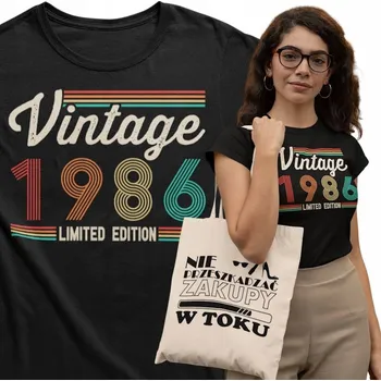 Dámské tričko Tričko dámské Vintage 1986 ke 40. narozeninám Limited Edition taška