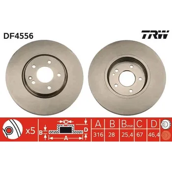 Brzdový kotouč Brzdový kotouč LUCAS DF4556