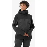 FORCLAZ Dámská turistická bunda nepromokavá 20 000 Schmerber MT900 S ČERNÁ|ŠEDÁ