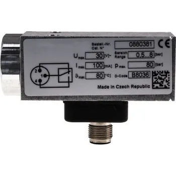 Kompresor Tlakový spínač Plyn, kapalina M12 x 1 30V IP67, max. tlak: 8 bar RS PRO