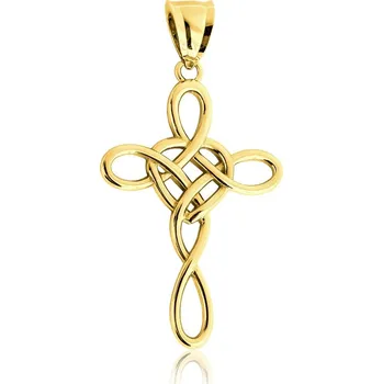 Přívěsek MINET Zlatý přívěsek křížek Au 585/1000 1,60g