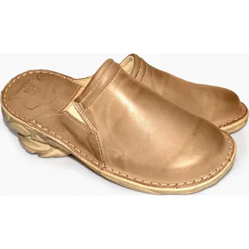 Pracovní oblečení MAXIMUS pánské kožené pánské pantofle (nazouváky) 026 olivové, KŮŽE, velikost 46