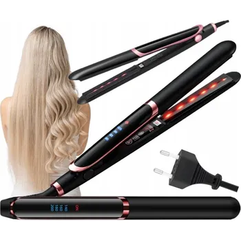 Žehlička na vlasy Žehlička Na Vlasy 2v1 černá keramická s ionizací a infračerveným zářením