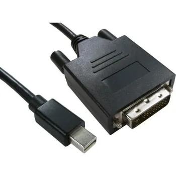 Audio kabel Kabel Display Port 3m Mini DisplayPort samec na Kabel DVI-D zástrčka barva Černá