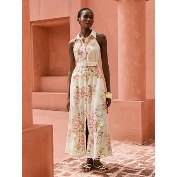 Dámské šaty SHEIN Vzorované midi šaty H7IN 2713 L žlutá