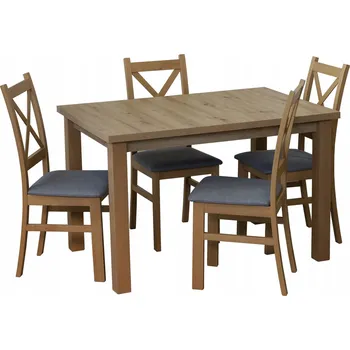 Jídelní set Kuchyňský set: stůl 120x80 cm a 4 židle do jídelny M008-4, dub Artisan