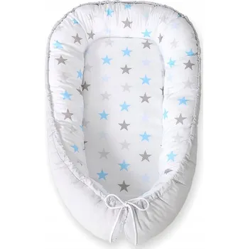 Hnízdečko pro miminko Hnízdečko pro miminko, ohrádka zavinovačka Premium BOBONO hvězdy modrá šedá