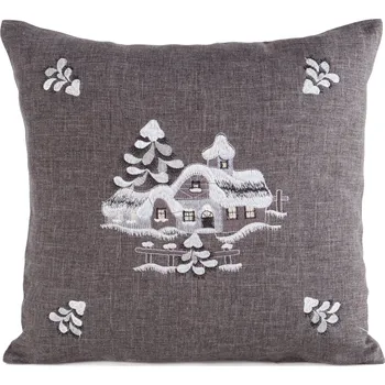 Povlak na polštářek VÁNOČNÍ DEKORAČNÍ POVLAK NA POLŠTÁŘ VILLAGE 45X45 CM VZOROVANÁ