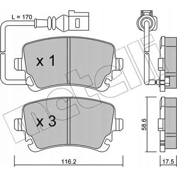 Brzdová destička Metelli 22-0554-0 Sada brzdových destiček, kotoučové brzdy
