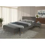 Signal Manželská postel AZURRO VELVET | šedá 160 x 200 cm