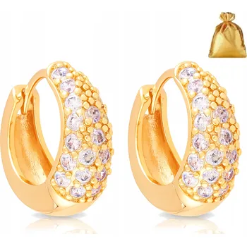 Náušnice DÁMSKÉ ZLATÉ / POZLACENÉ NÁUŠNICE Z CHIRURGICKÉ OCELI KRUHY 18K DÁREK