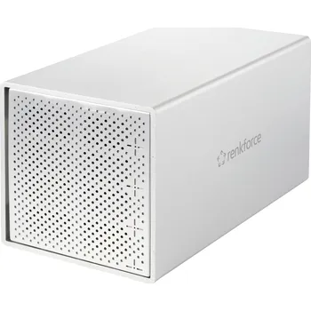 Příslušenství pro datový nosič Renkforce RF-5587610 pouzdro pevného disku SATA Počet šachet pevných disků: 4 Bay 2.5 palec, 3.5 palec Vč. 80mm ventilátoru hliníkové pouzdro USB 3.2 (Gen 1x1)