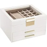 Šperkovnice Elegant, 23,1x13,5x20,3 cm, bílá/béžová