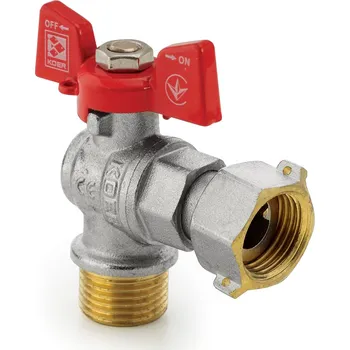 Zahradní hadice Koer Kulový kohout s převlečnou maticí, rohový, motýl, červený, KR.221 1/2"FM | KR.221 1/2"FM