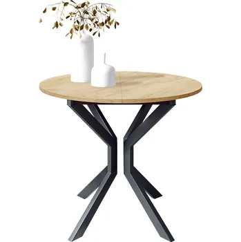 Jídelní stůl MOB Rozkládací jídelní stůl 90 cm Kertare M 90 (dub craft zlatý + černá) (pro 2-4 osoby)