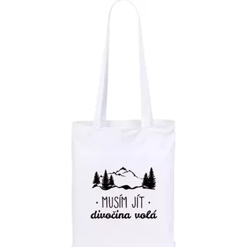 Látková taška Musím jít, divočina volá
