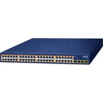 Switch Planet GSW-5240HP L2 switch, 48x1Gb, 4x1Gb SFP, 48x1G 802.3at PoE+ 370W, 0~50°C