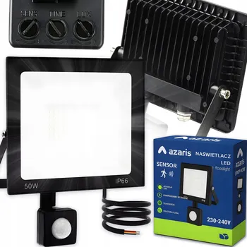 LED reflektor Azaris 50W IP65 s pohybovým senzorem, 4500 lm, 6000 K