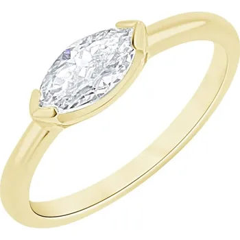 Prsten Zásnubní prsten s half-bezel marquise lab-grown diamantem Berenike