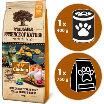 Krmivo pro psa Velxara Essence of Nature GF dog adult chicken 11,4 kg + DÁRKY VELXARA