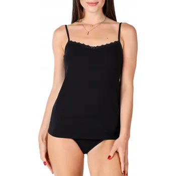 Bellivalini Dámský top s krajkou, bavlněné tílko bavlna BLV50-221 Černá 4XL