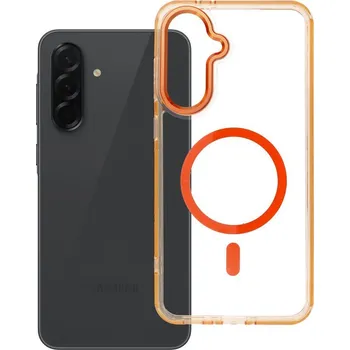 Náhradní kryt pro mobilní telefon Kryt Cover Frame Clear Hybrid Mag Cover with MagSafe Samsung Galaxy A36 Hermes Orange