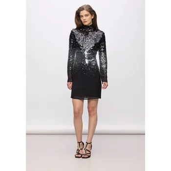 Dámské šaty ŠATY KARL LAGERFELD KARL STUDIO DEGRADE DRESS BLACK