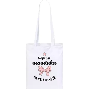 Látková taška Nejlepší maminka na celém světě - mašlička