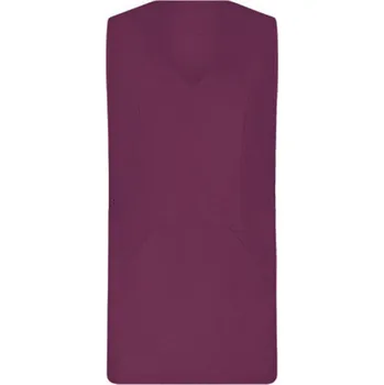 Kuchyňská zástěra Exner Zástěra přes hlavu do gastro a beauty s výstřihem do V a kapsami Barva: Vínová, Velikost: 36-42 EX347