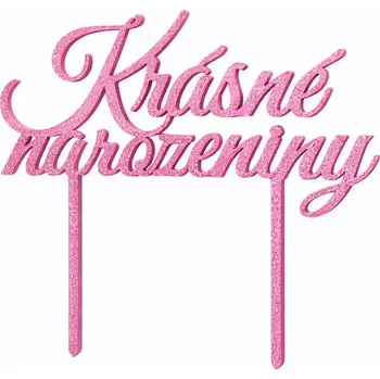 Krásné narozeniny č.14 - plastový zápich - Tmavě zlatá