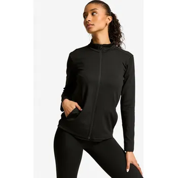 Dámská mikina DECATHLON Dámská sportovní fleecová mikina S ČERNÁ