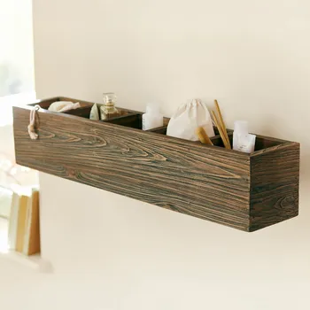 Knihovna Nástěnný regál Katelac, hnědá, V/Š/H cca 15/75/15 cm