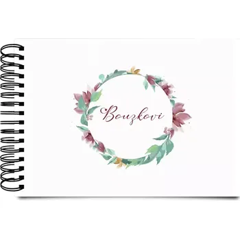 Plexi album s kroužkovou vazbou Barevný věnec s příjmením