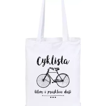 Látková taška Cyklista tělem i prasklou duší