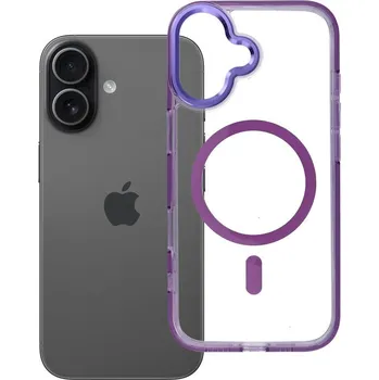 Náhradní kryt pro mobilní telefon Kryt Cover Frame Clear Hybrid Mag Cover s MagSafe iPhone 17 Purple
