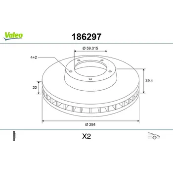 Brzdový kotouč Brzdový kotouč VALEO 186297