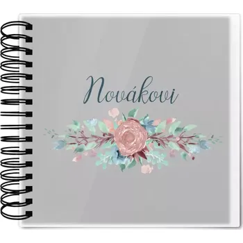 Fotokniha Plexi album s kroužkovou vazbou Květiny s příjmením