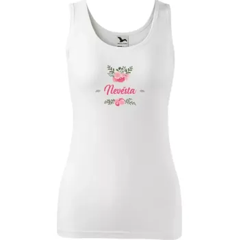 Dámské tílko Nevěsta - růžové květiny