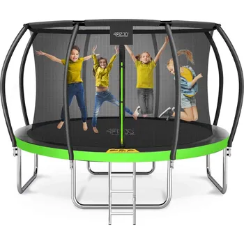Trampolína 4FIZJO Dětská zahradní trampolína 435cm 14ft ZELENÁ|ČERNÁ
