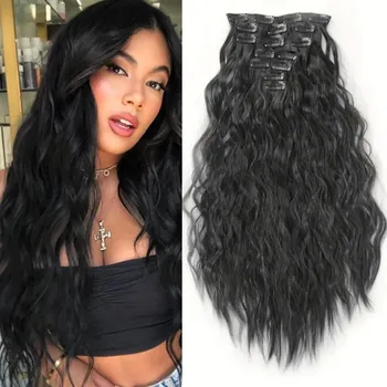 Příčesek Clip in sada WAVY zvlněná - odstín 1B