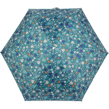 Deštník Dámský mini skládací deštník květy, velké, 4 tyrkys
